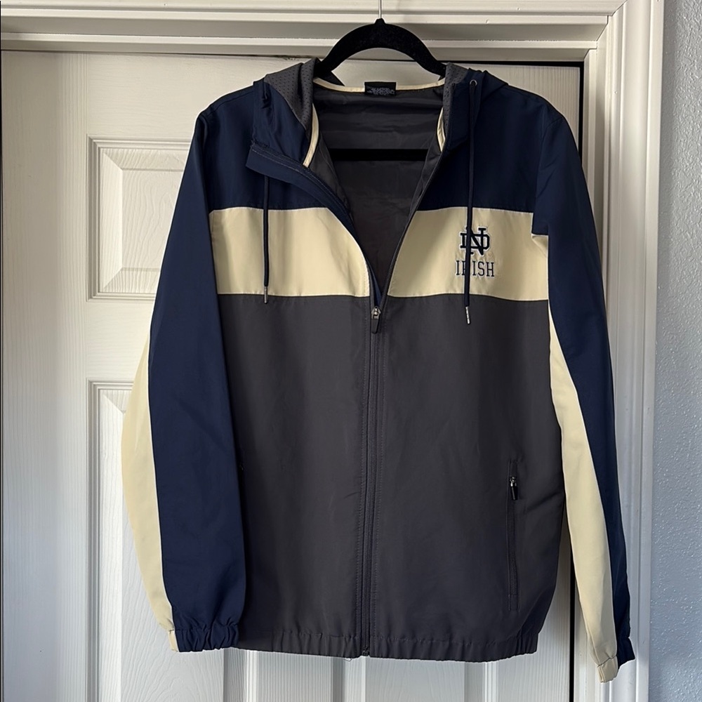 Men's Navy and Cream Notre Dame jacket